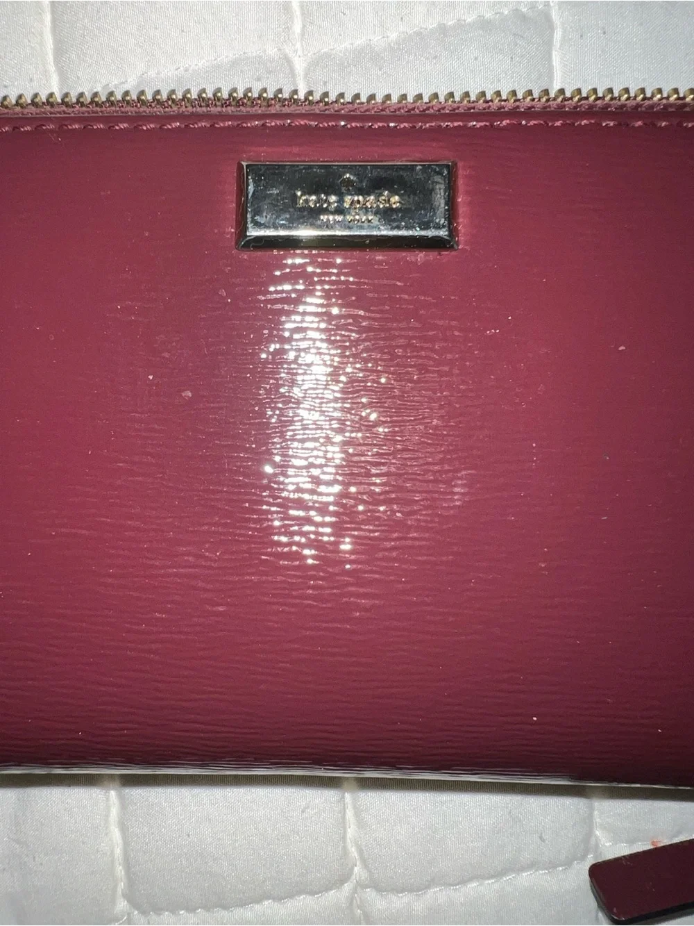 Authentic Shinny Kate Spade Zip Around Wallet J183